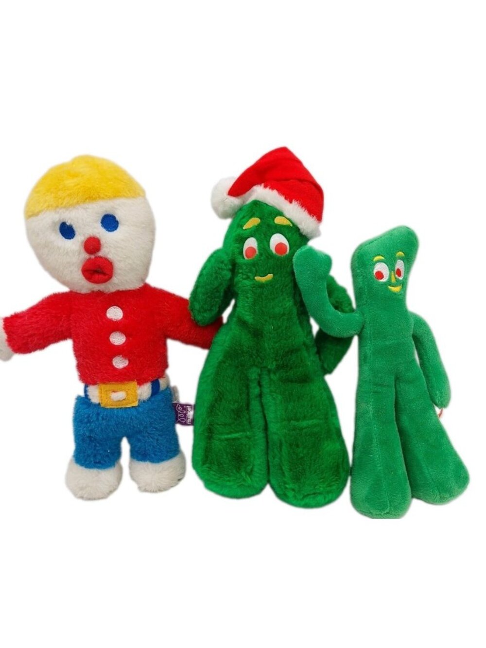 Mr Bill (dog Toy) Gumby & Gumby Plush In Santa Hat Stuffed Set Of 3 READ